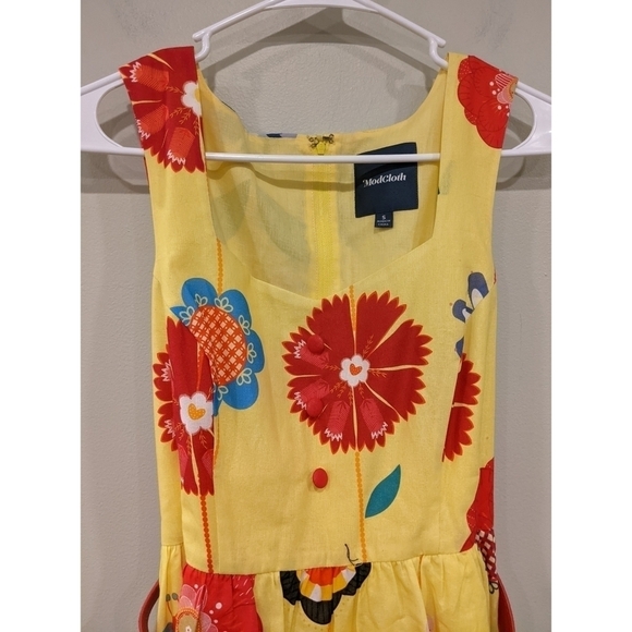 Modcloth Biking Through Brussels A-Line Dress Adjustable Belt Size Small - Picture 3 of 7